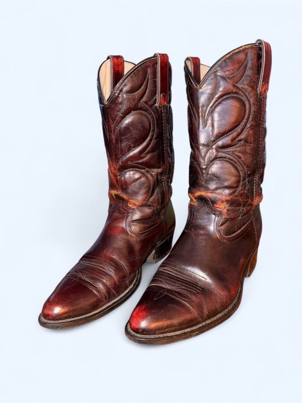 Dingo 5959 “Burnt Apple” Leather Vintage Cowboy Boots